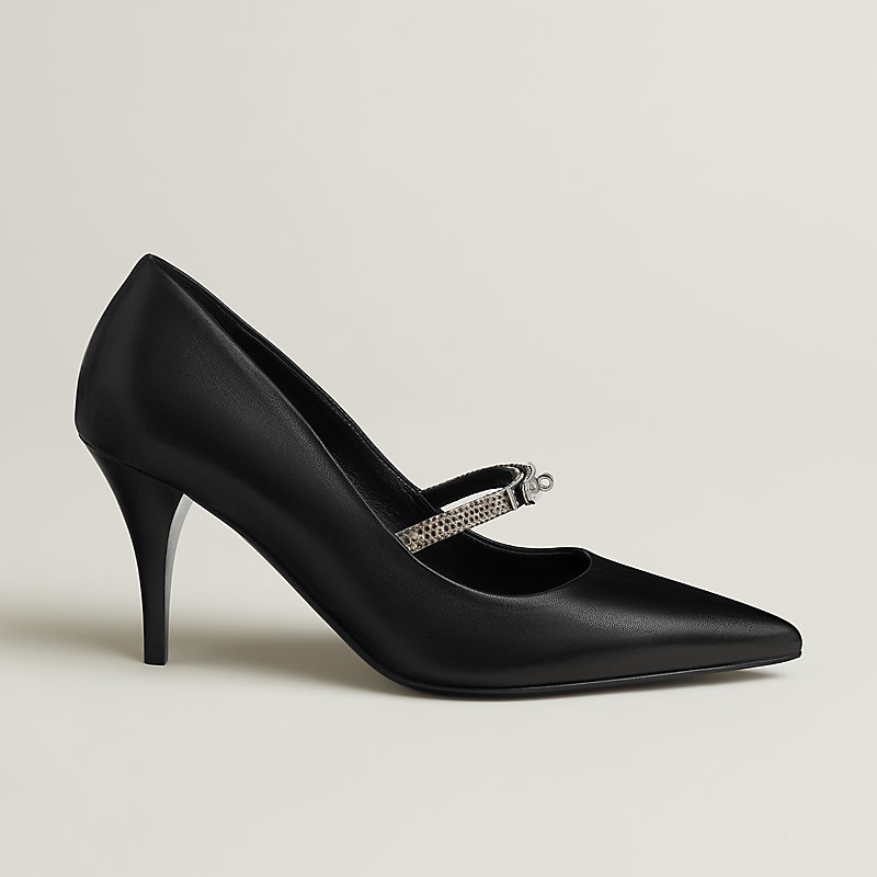 エルメス　HERMES ミュール　パンプス　黒　ブラック　靴　サテン　ハイヒール Majeste 80 pump | Hermès USA
